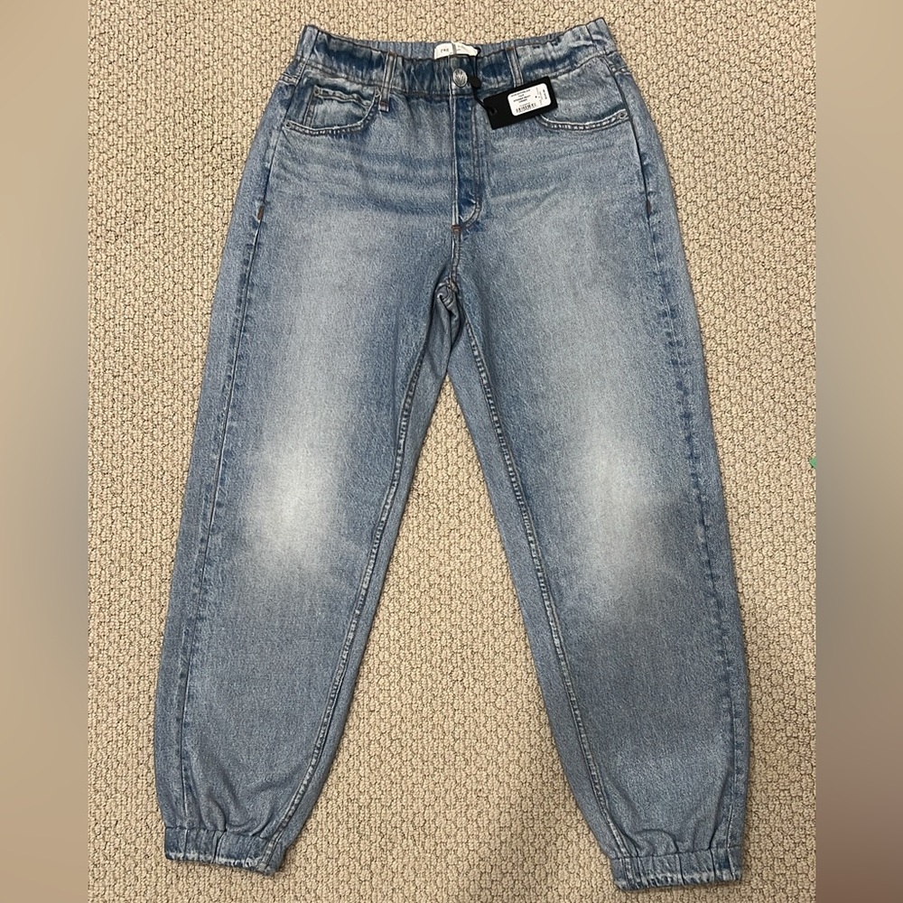 NWT Rag & Bone Miramar Heavy Cotton Joggers Denim Print in Tulip Size Medium M